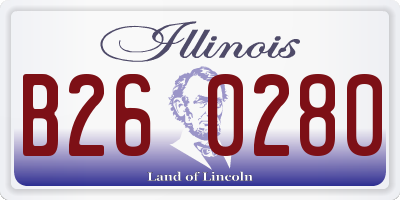 IL license plate B260280