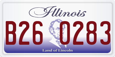 IL license plate B260283