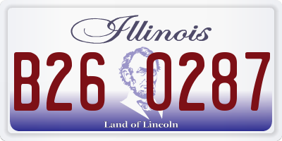 IL license plate B260287