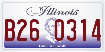 IL license plate B260314