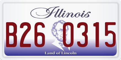 IL license plate B260315