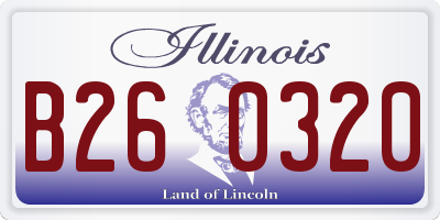 IL license plate B260320