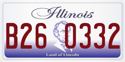IL license plate B260332