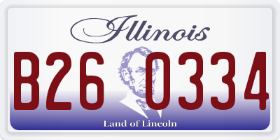 IL license plate B260334
