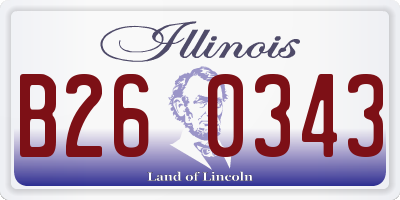 IL license plate B260343