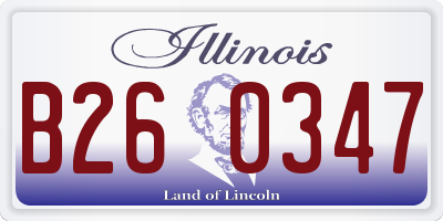 IL license plate B260347