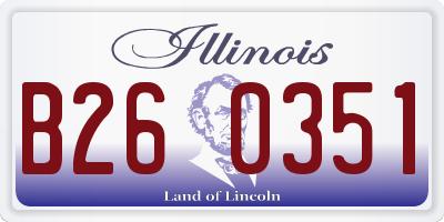 IL license plate B260351