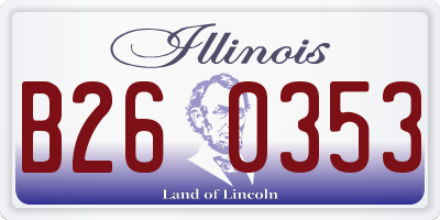 IL license plate B260353