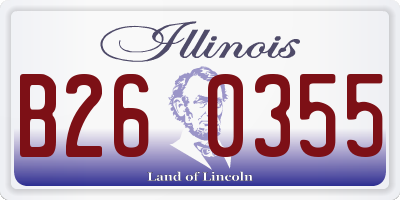IL license plate B260355