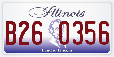 IL license plate B260356