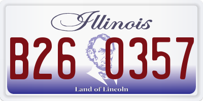 IL license plate B260357