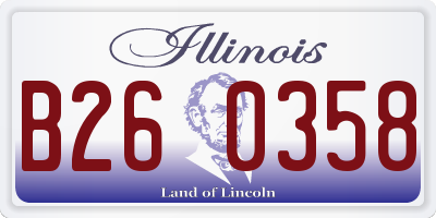 IL license plate B260358