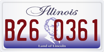 IL license plate B260361