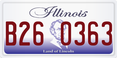 IL license plate B260363