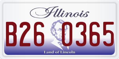 IL license plate B260365