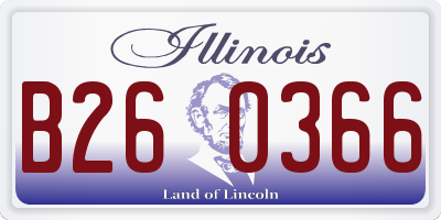 IL license plate B260366
