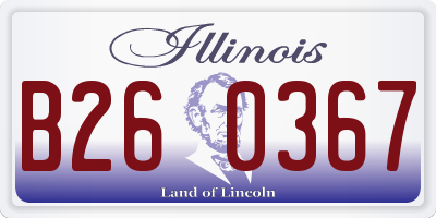 IL license plate B260367