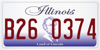 IL license plate B260374