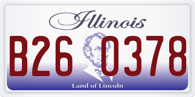IL license plate B260378