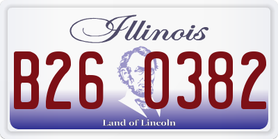 IL license plate B260382