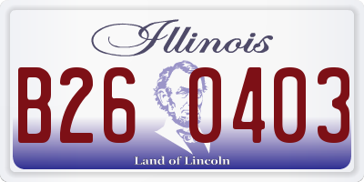 IL license plate B260403