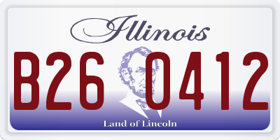 IL license plate B260412