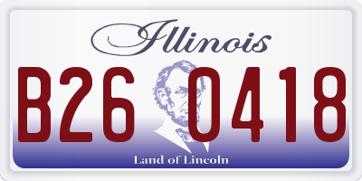 IL license plate B260418