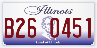 IL license plate B260451