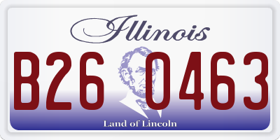 IL license plate B260463