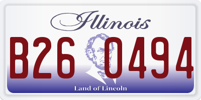 IL license plate B260494