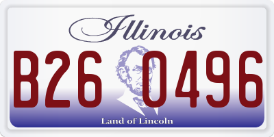 IL license plate B260496