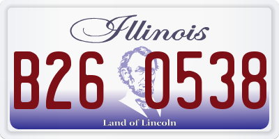 IL license plate B260538