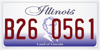 IL license plate B260561