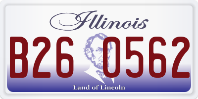 IL license plate B260562
