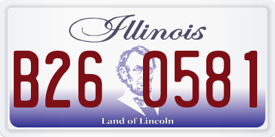 IL license plate B260581