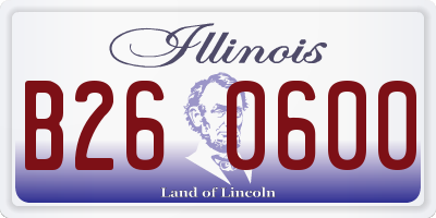 IL license plate B260600