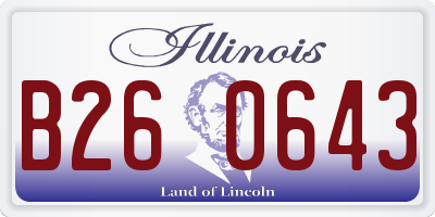 IL license plate B260643