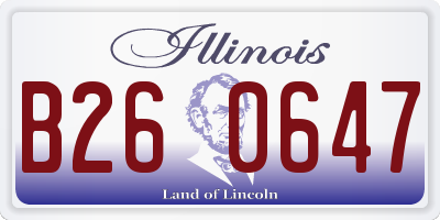 IL license plate B260647