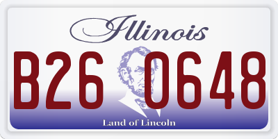 IL license plate B260648
