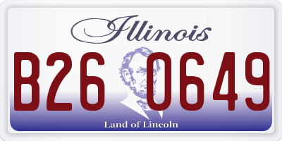 IL license plate B260649