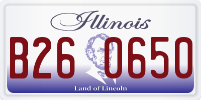 IL license plate B260650
