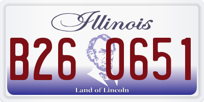 IL license plate B260651