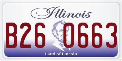 IL license plate B260663