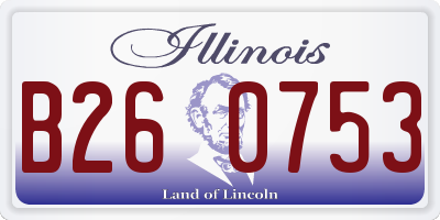 IL license plate B260753