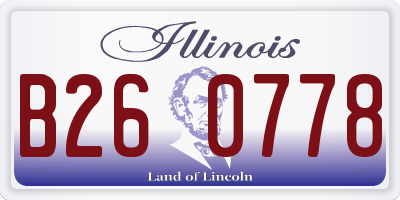 IL license plate B260778