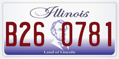 IL license plate B260781