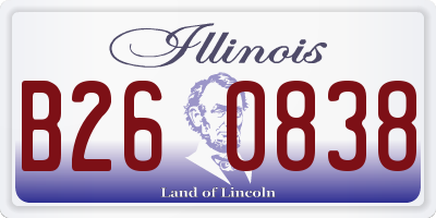 IL license plate B260838