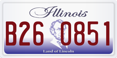 IL license plate B260851