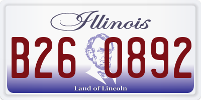 IL license plate B260892