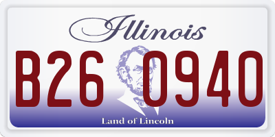 IL license plate B260940